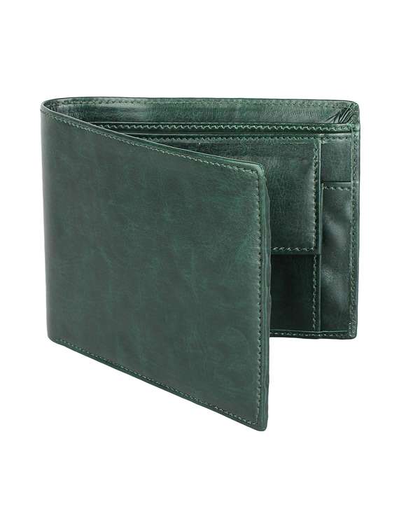 green leatherette wallet