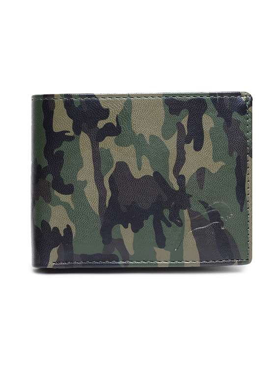 green leatherette wallet