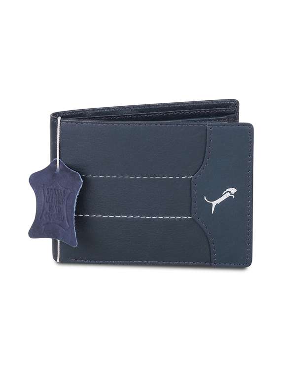 blue genuine leather wallet