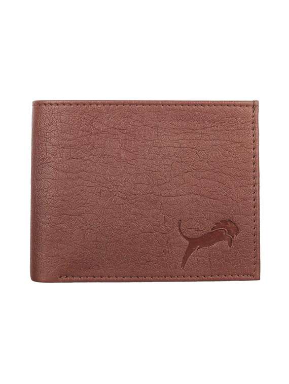 brown leatherette wallet