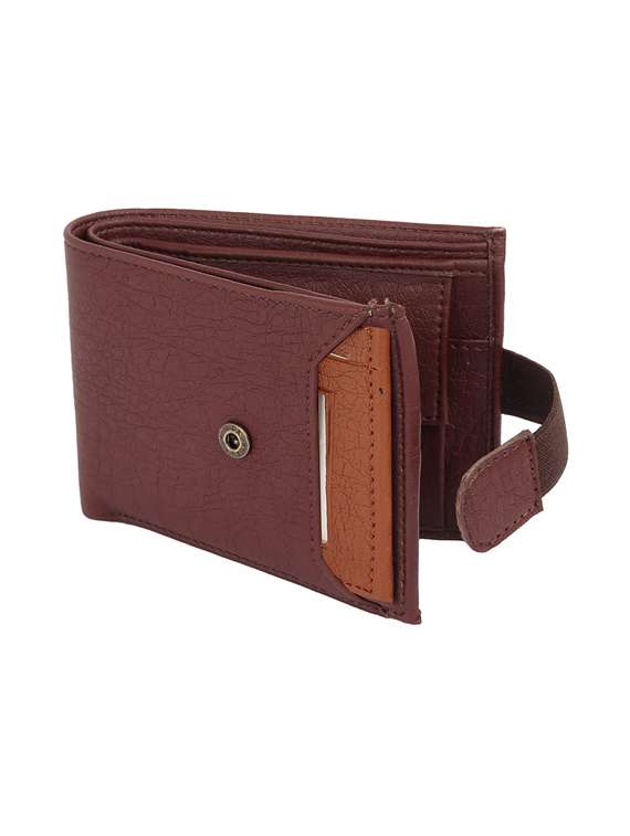brown leatherette wallet