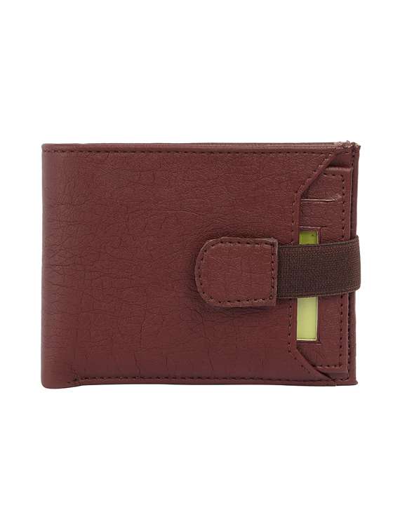 brown leatherette wallet