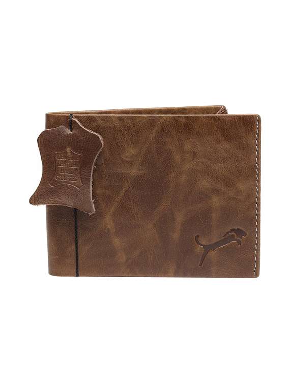 brown genuine leather wallet