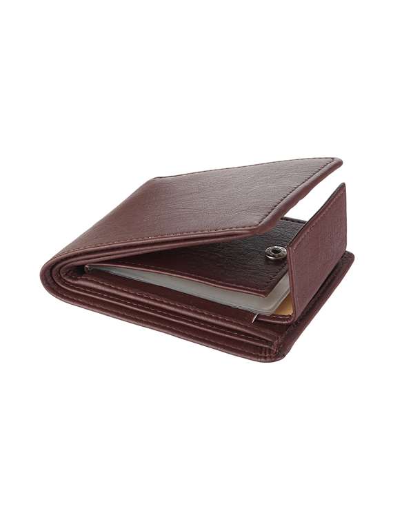 brown leatherette wallet