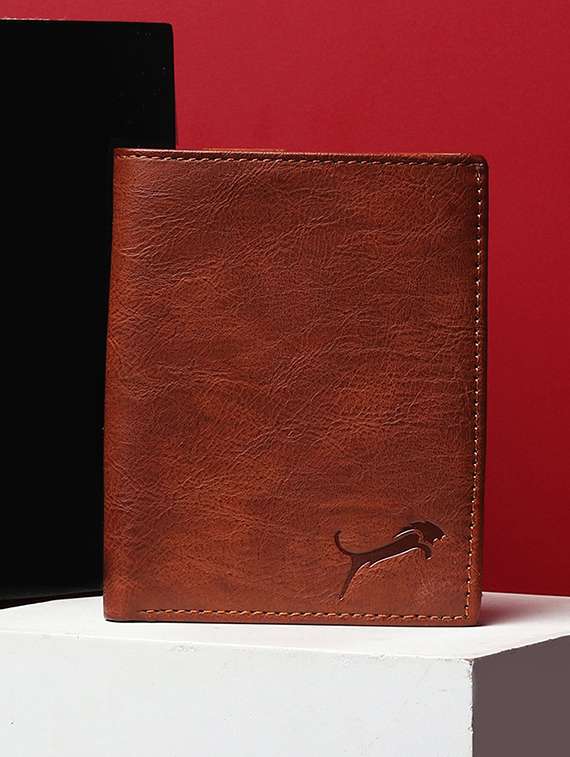 tan genuine leather wallet