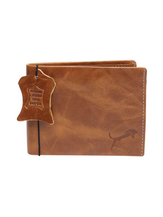 tan genuine leather wallet