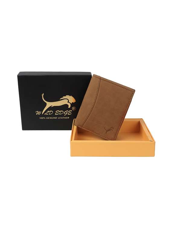 tan genuine leather wallet