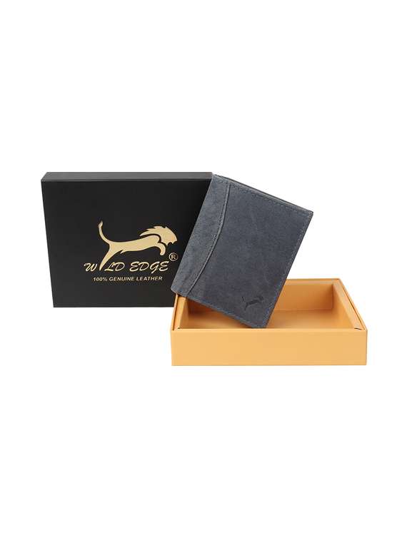 blue genuine leather wallet