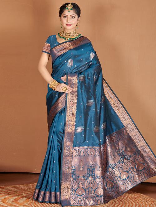 women's banarasi saree with blouse - 19708633 - Standard Image - 0