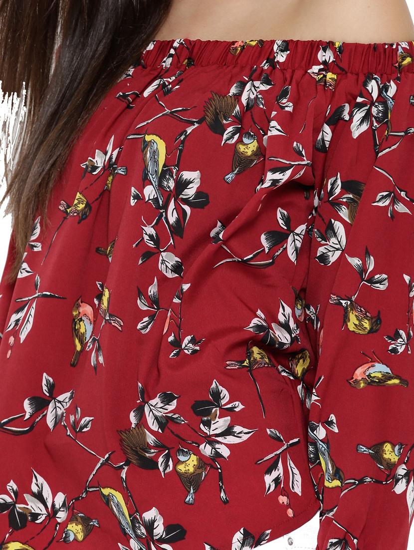 off shoulder floral printed regular top - 19710484 - Standard Image - 4