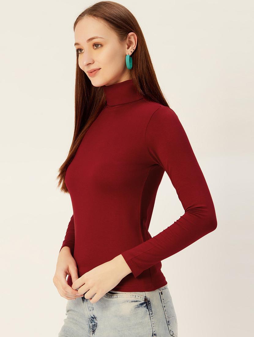 high neck solid regular top - 19710492 -  Standard Image - 1