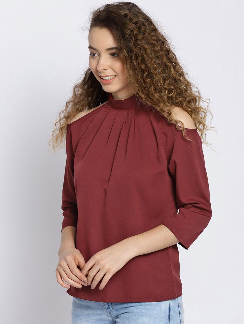 women's straight high neck top - 19710496 - Standard Image - 1
