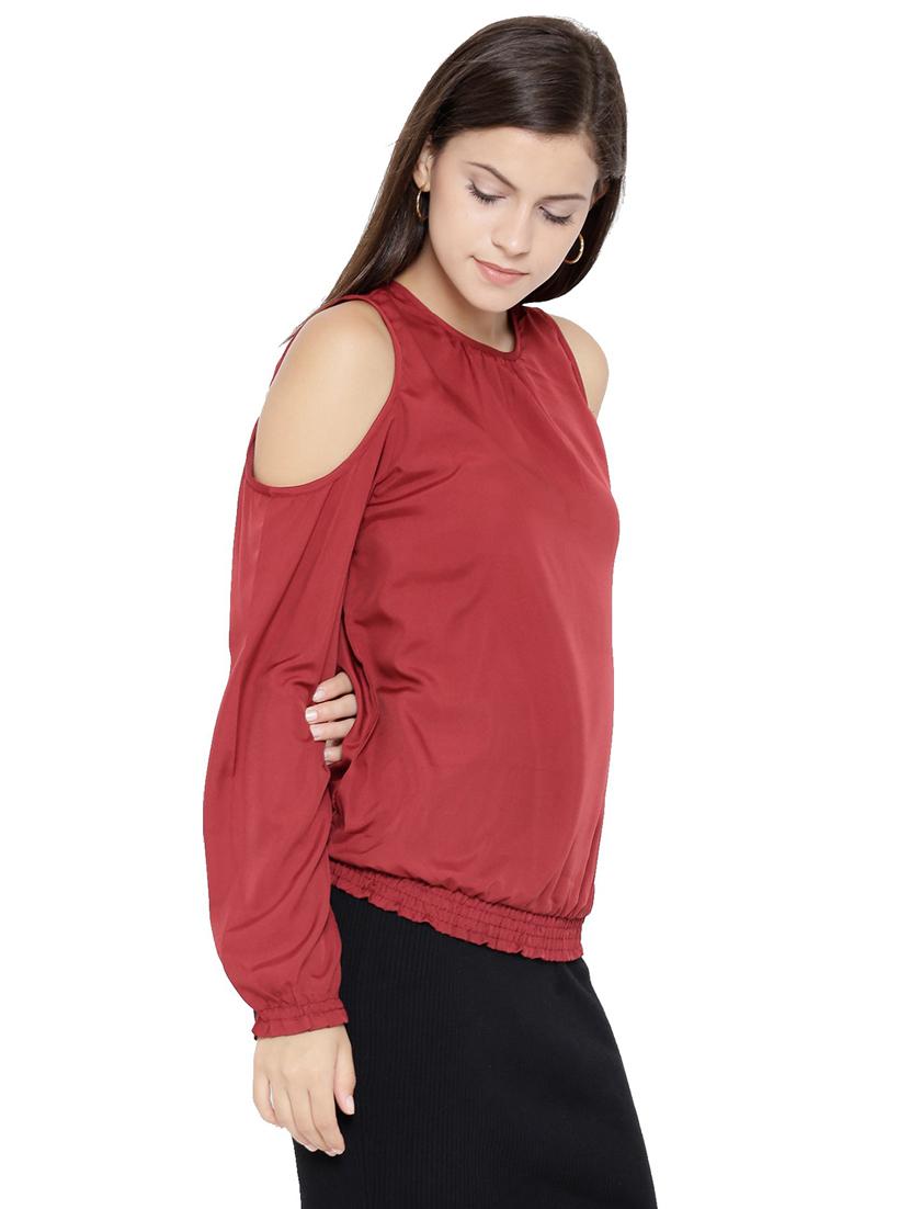 crew neck solid blouson toop - 19710503 - Standard Image - 1