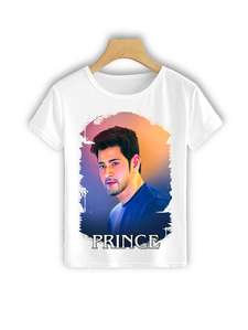 Buy online Round Neck Mahesh Babu Front Print T-shirt from top