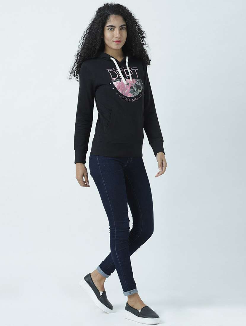 women front print long sleeve sweatshirt - 19710879 -  Standard Image - 4