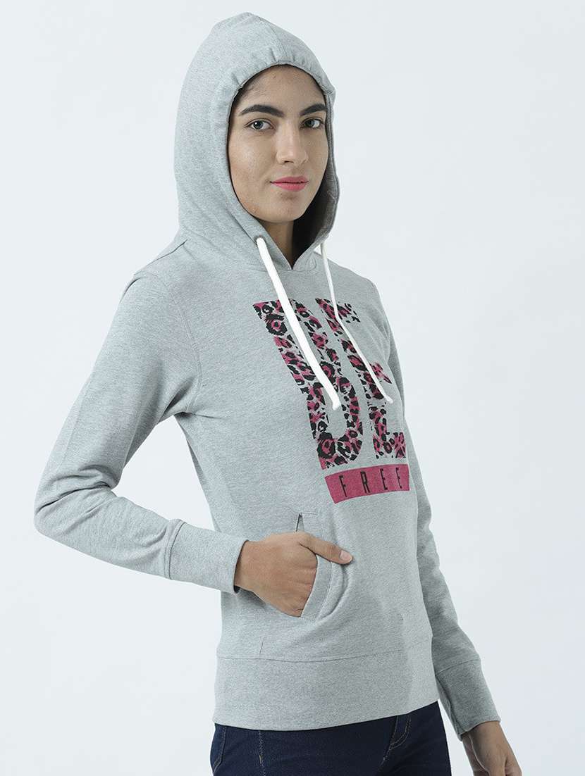 grey printed hooded sweatshirt - 19710882 -  Standard Image - 1