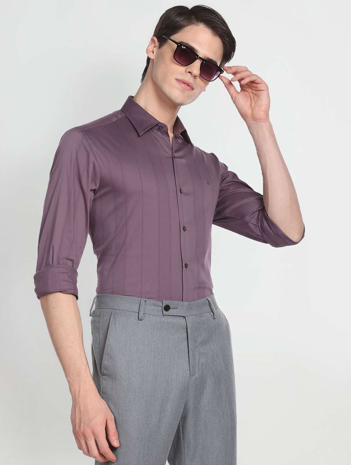 men shirt collar printed casual shirt - 19713849 - Standard Image - 1