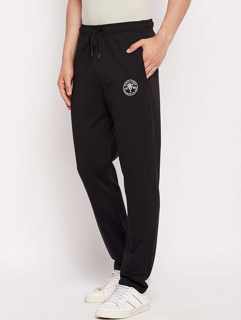 Men Drawstring Waist Solid Full Length Track Pant