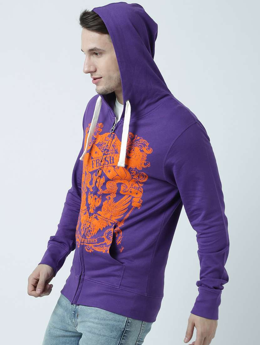 printed zip hooded sweatshirt - 19714385 -  Standard Image - 1