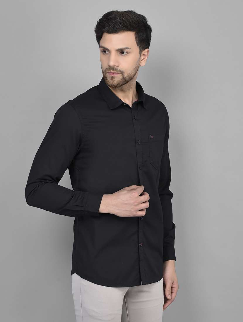 mens solid casual shirt - 19716544 - Standard Image - 1