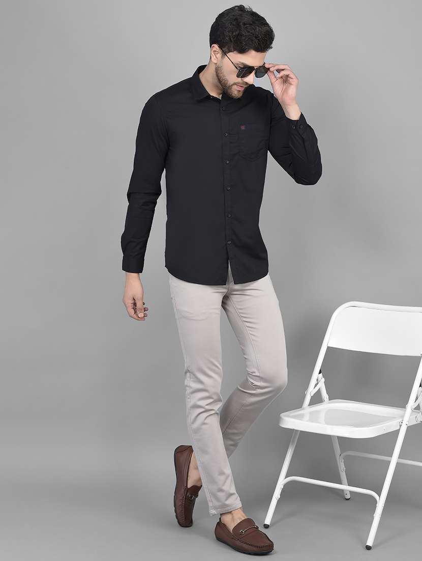 mens solid casual shirt - 19716544 - Standard Image - 4