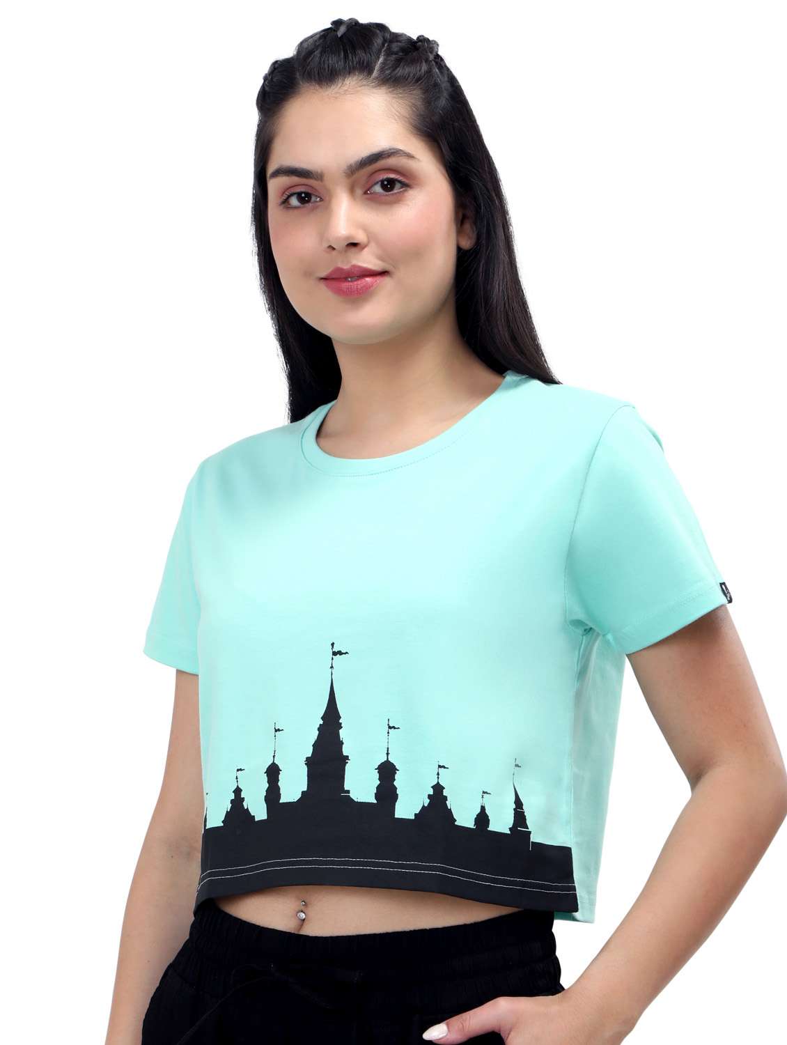 women's crop crew neck top - 19717646 -  Standard Image - 1