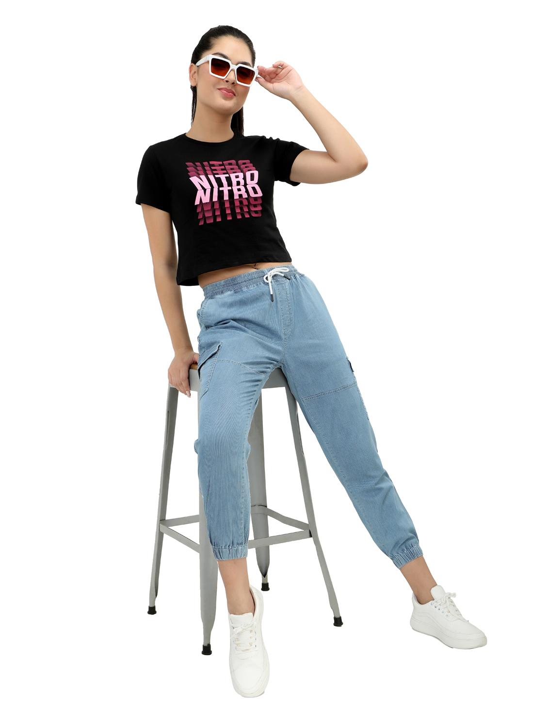 women's crop crew neck top - 19717652 - Standard Image - 4