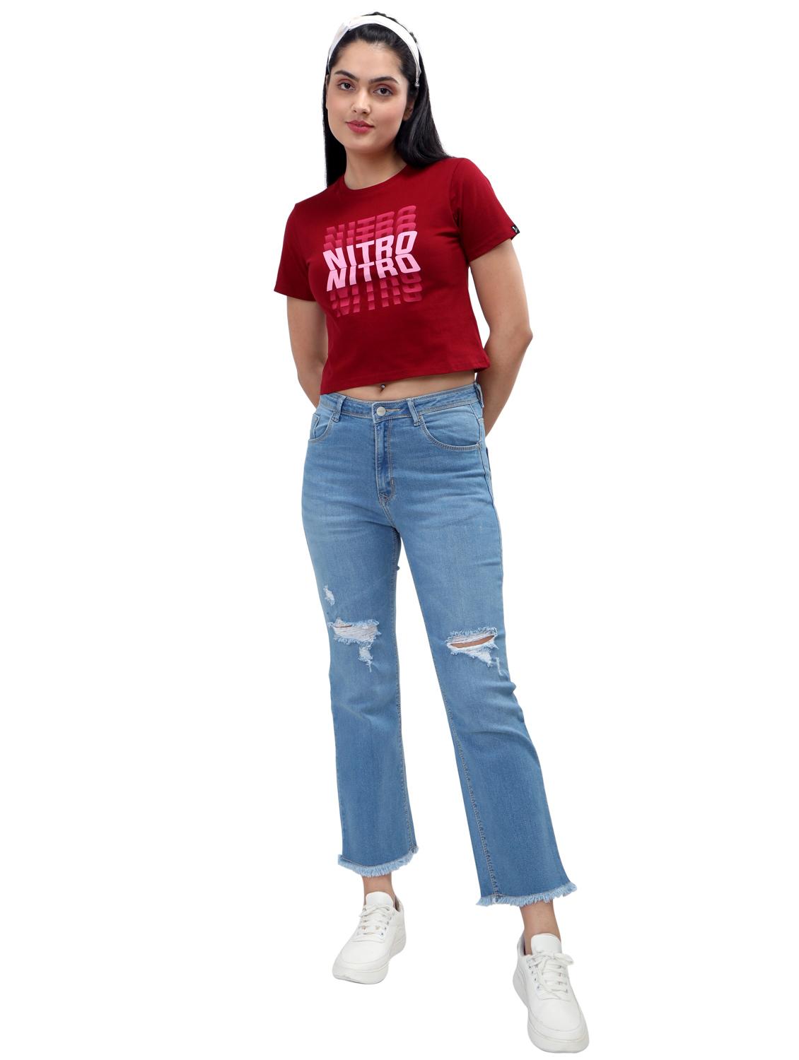 women's crop crew neck top - 19717653 - Standard Image - 4