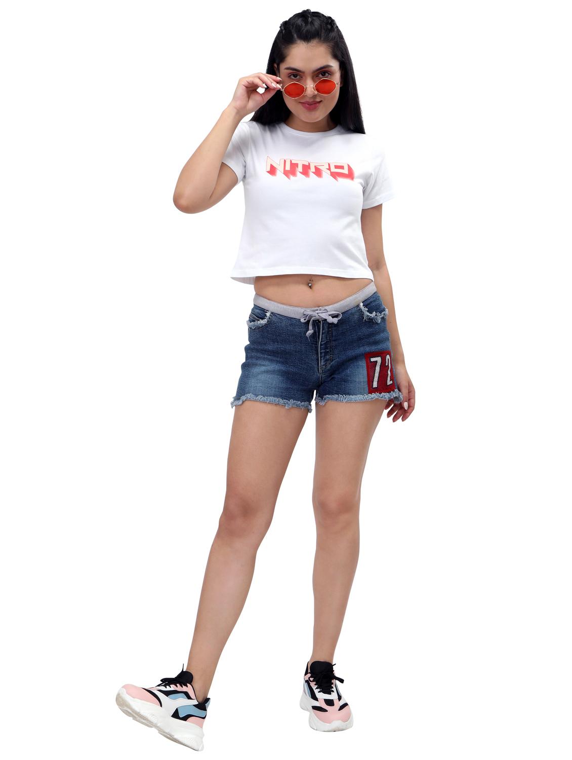 women's crop crew neck top - 19717655 - Standard Image - 4