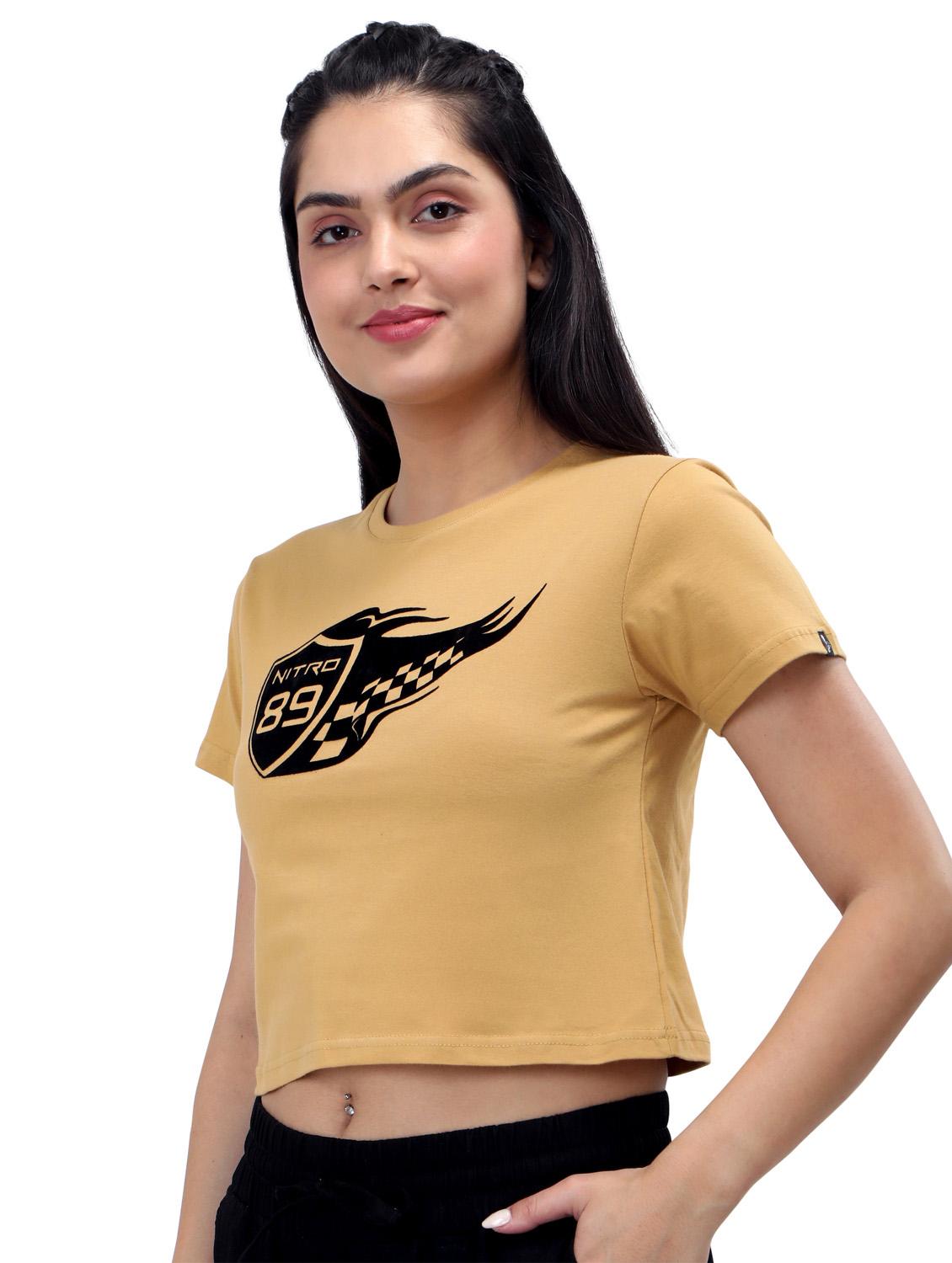 women's crop crew neck top - 19717666 - Standard Image - 1