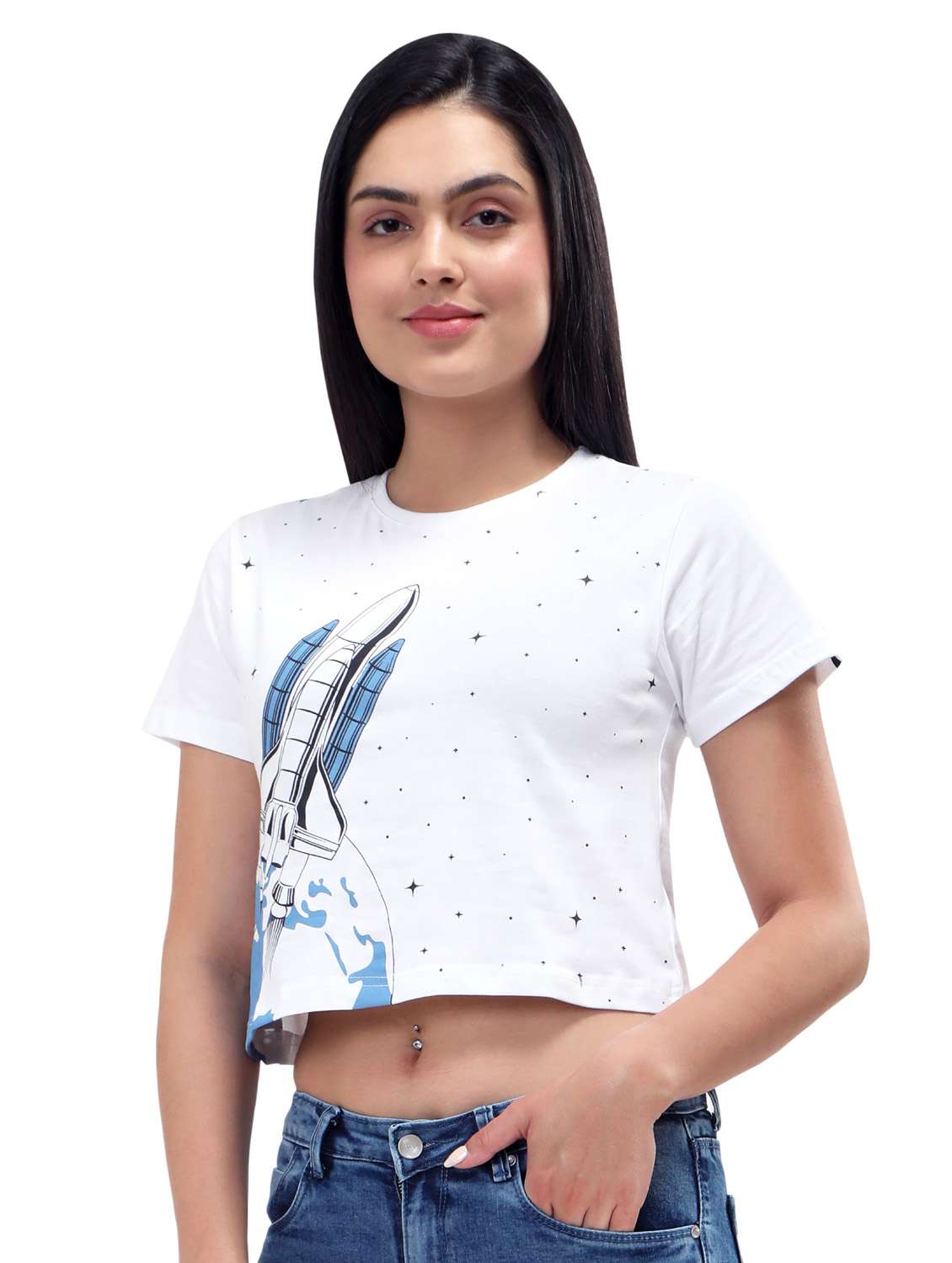 women's crop crew neck top - 19717667 -  Standard Image - 1