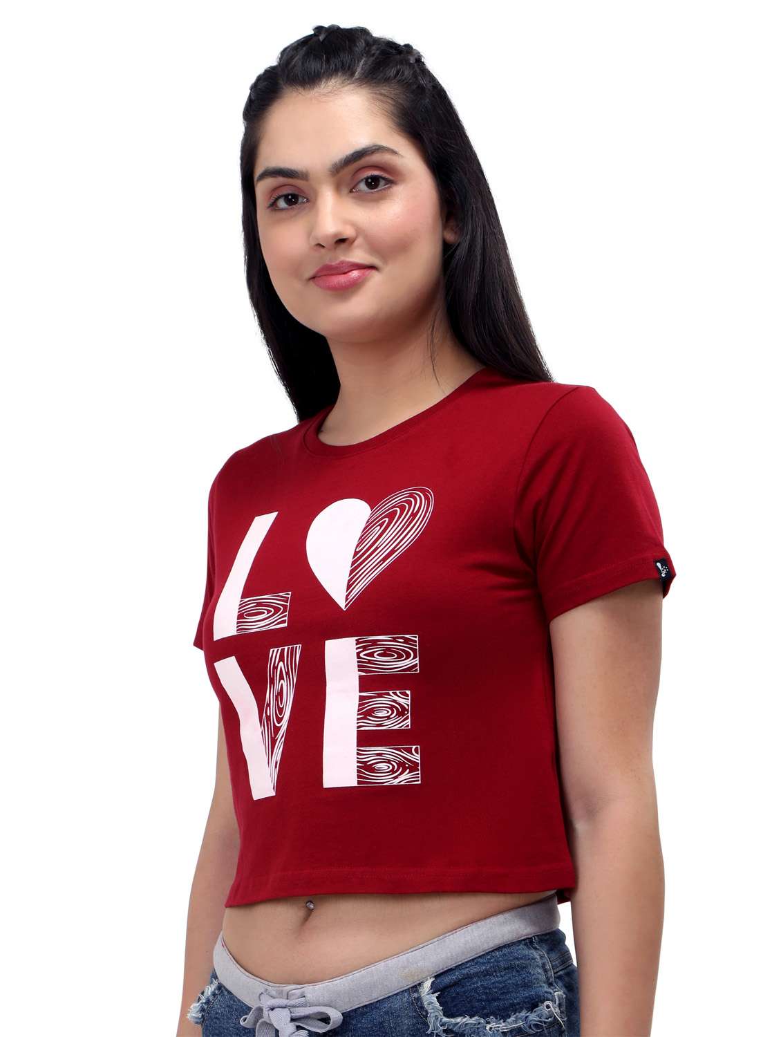 women's crop crew neck top - 19717671 -  Standard Image - 1