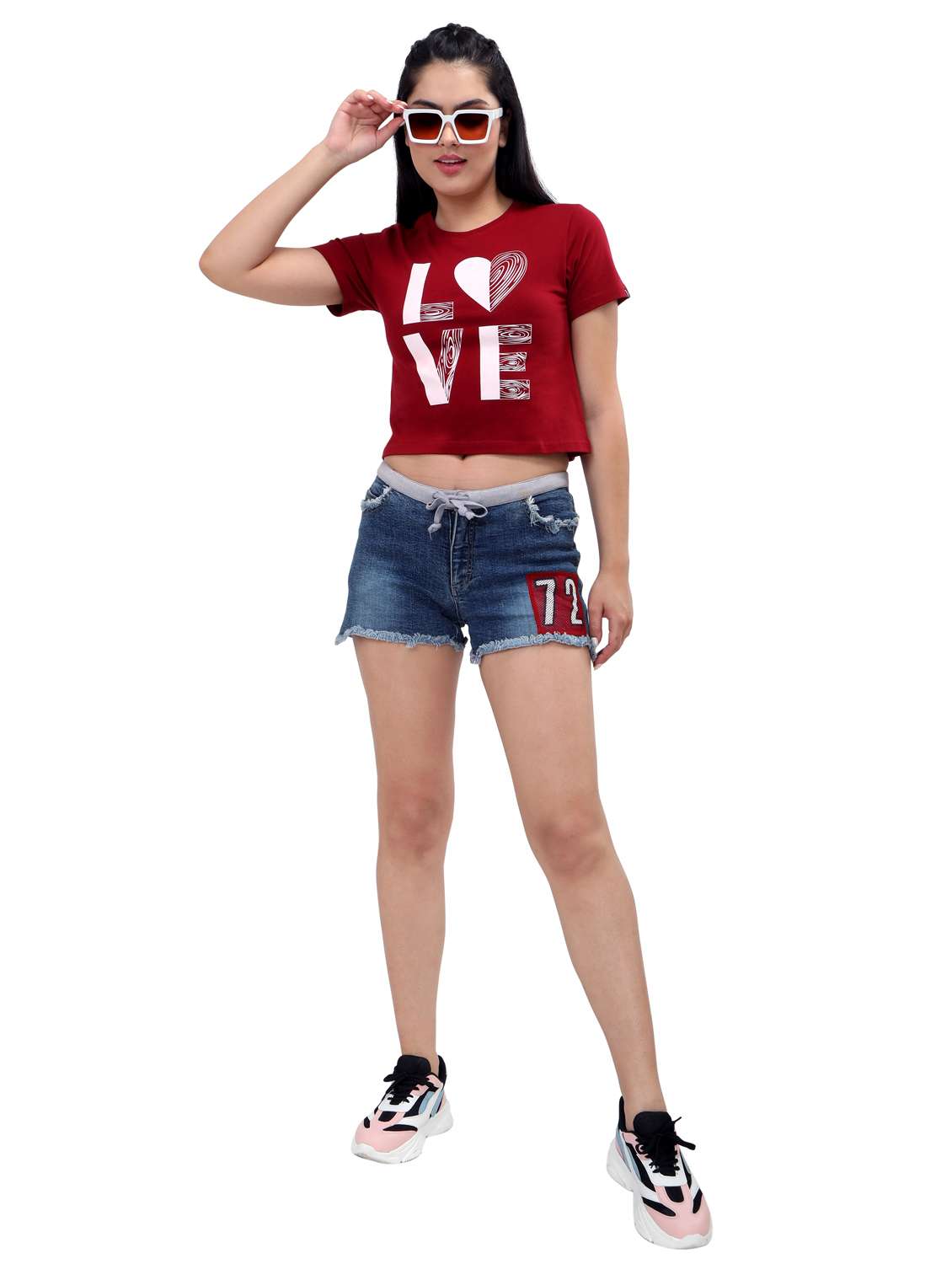 women's crop crew neck top - 19717671 -  Standard Image - 4