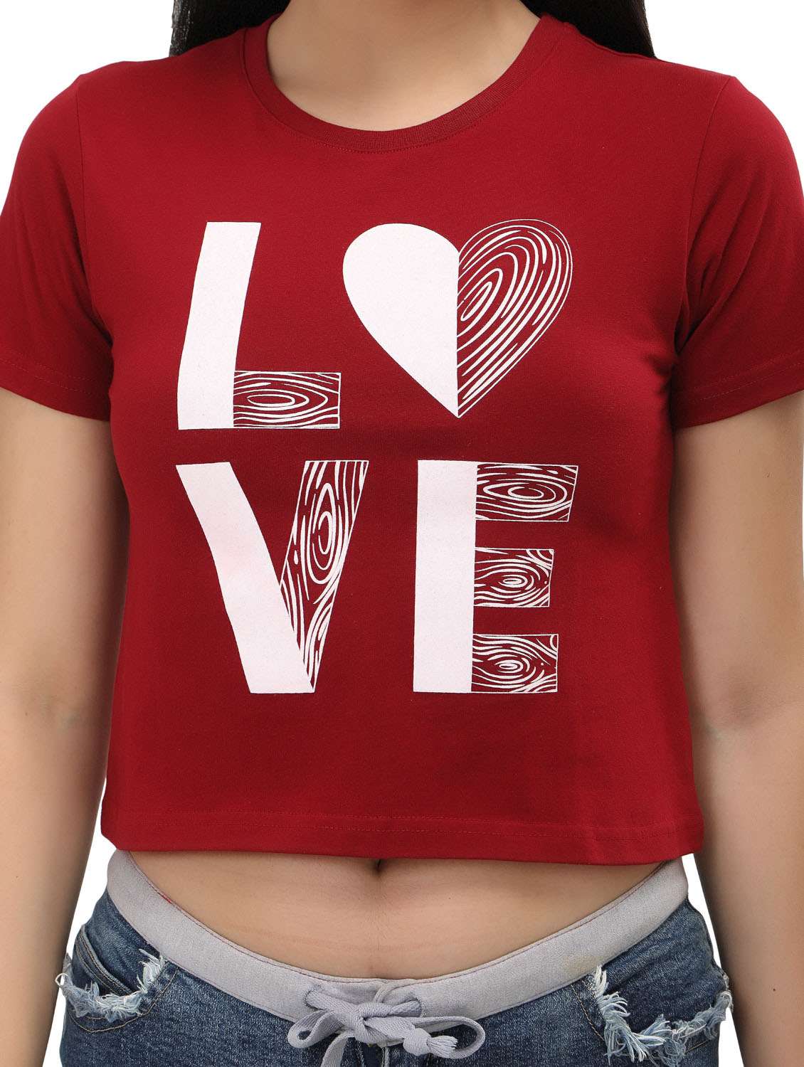 women's crop crew neck top - 19717671 -  Standard Image - 6