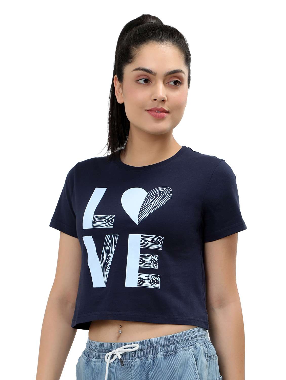 women's crop crew neck top - 19717672 -  Standard Image - 1