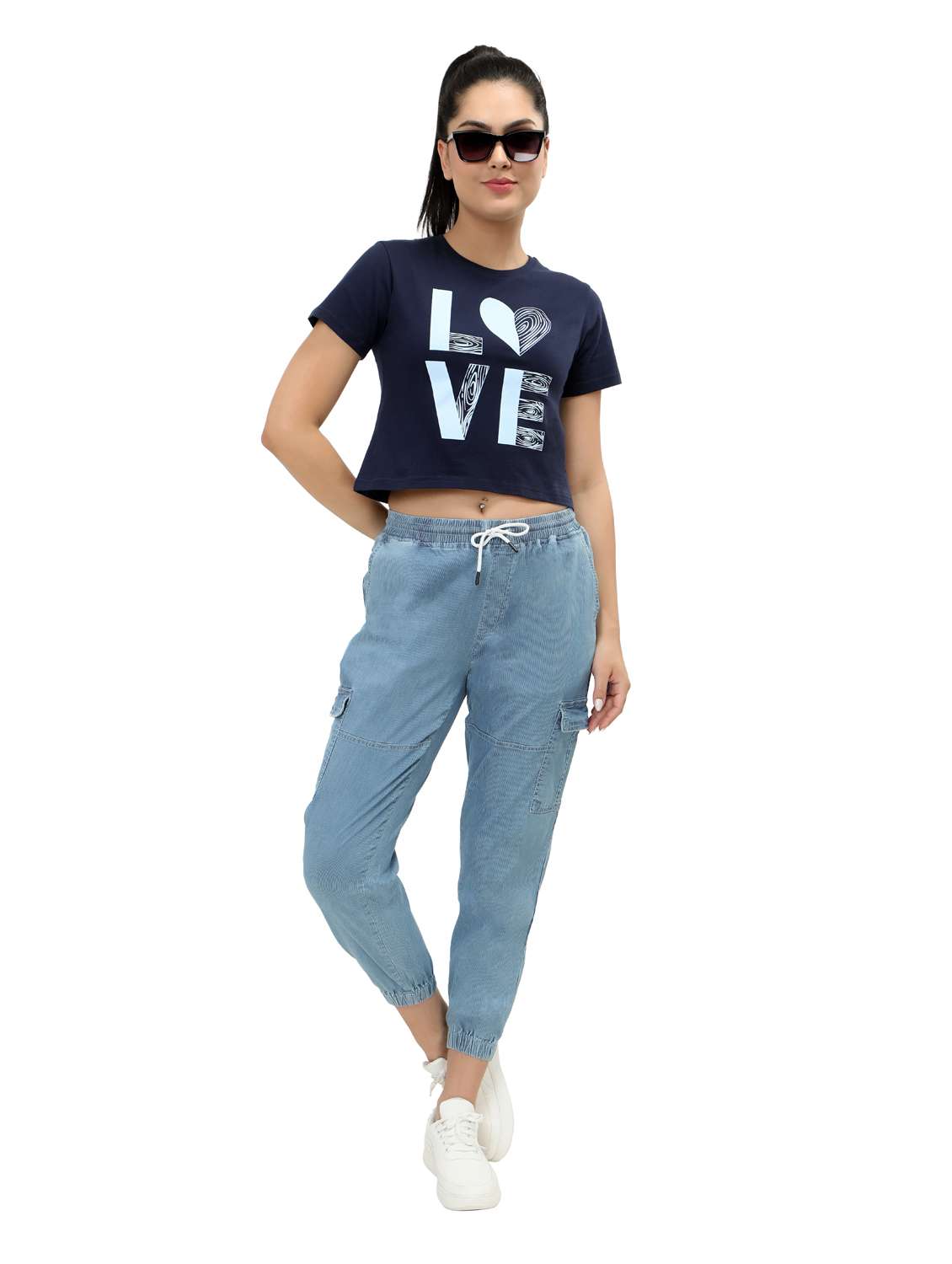 women's crop crew neck top - 19717672 -  Standard Image - 4