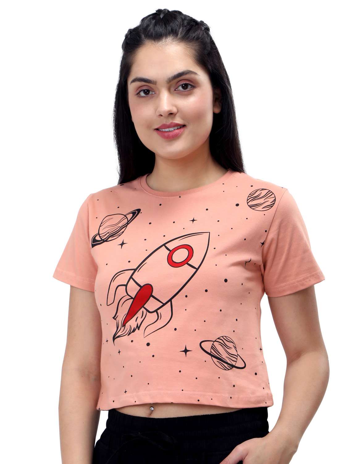 women's crop crew neck top - 19717678 -  Standard Image - 1