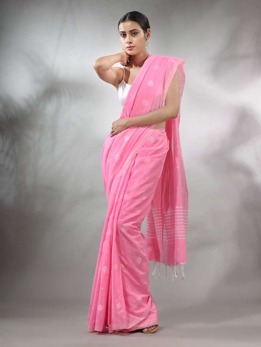 pink cotton saree with blouse - 19717724 -  Standard Image - 1