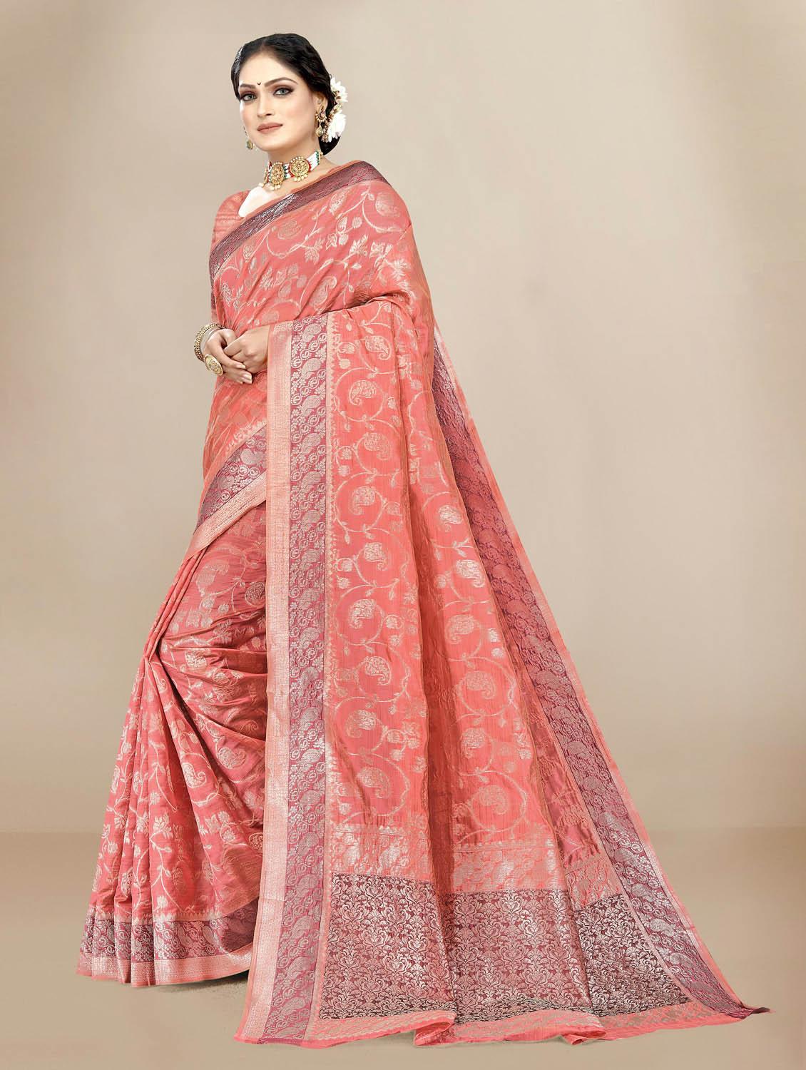 self designed woven saree with blouse - 19717846 - Standard Image - 1