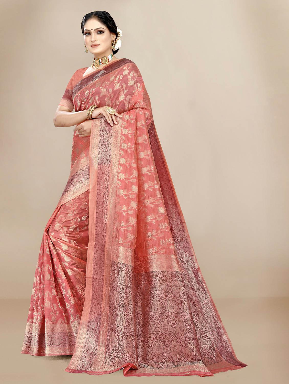 self designed woven saree with blouse - 19717851 - Standard Image - 1