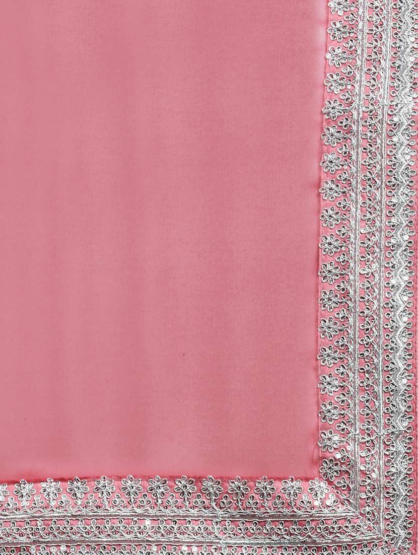 women solid with bordered saree with blouse - 19717938 -  Standard Image - 4