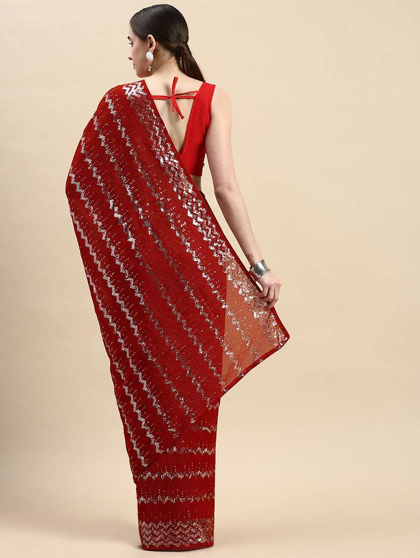 women sequined work saree with blouse - 19717956 -  Standard Image - 1