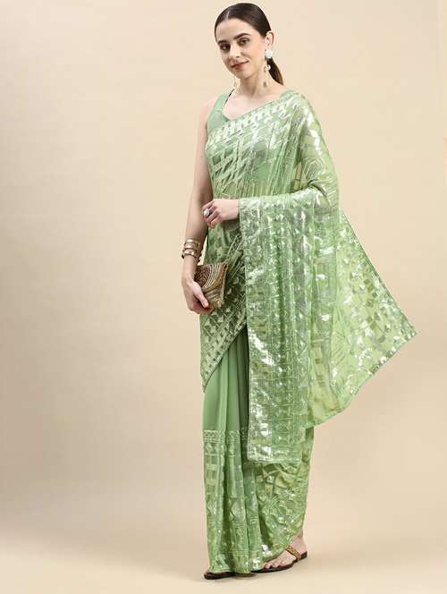 women's embellished saree with blouse - 19717966 - Standard Image - 0