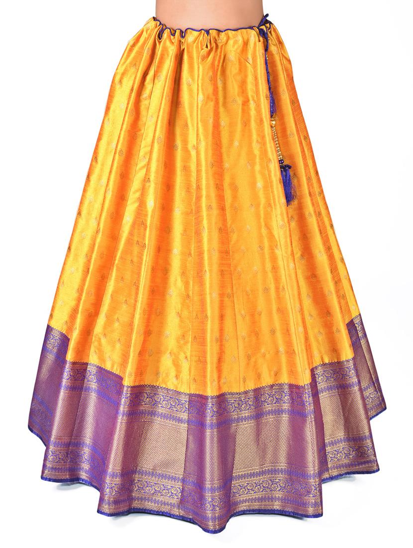 yellow self design lehenga saree - 19717998 - Standard Image - 4