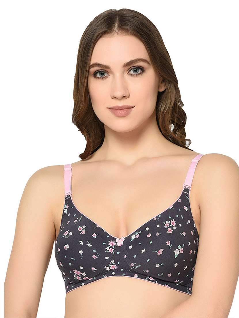 grey cotton blend tshirt bra