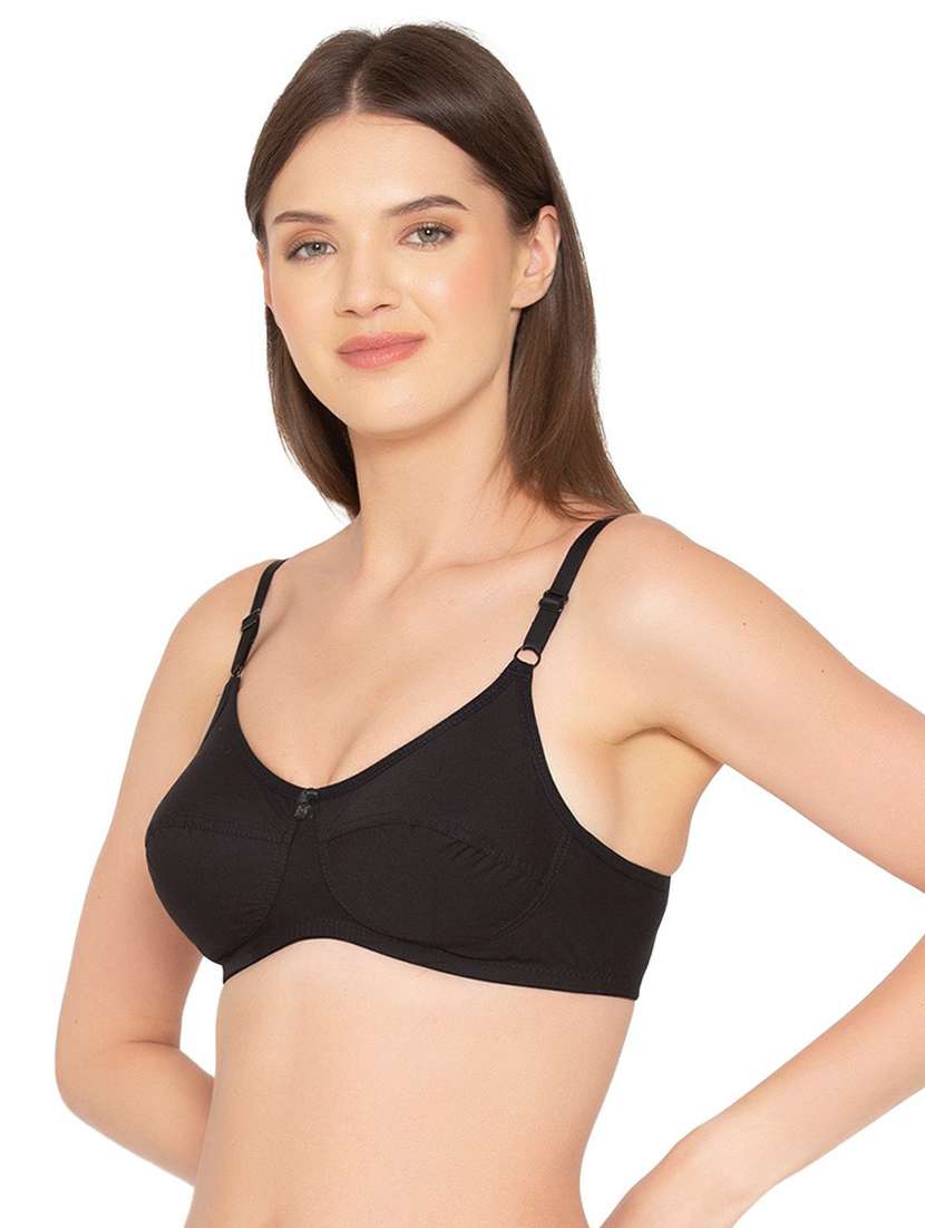 black cotton tshirt bra - 19718430 -  Standard Image - 1