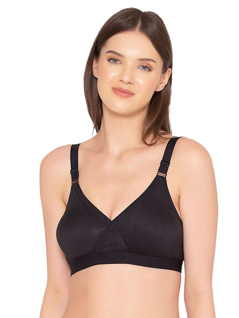 black cotton blend tshirt bra