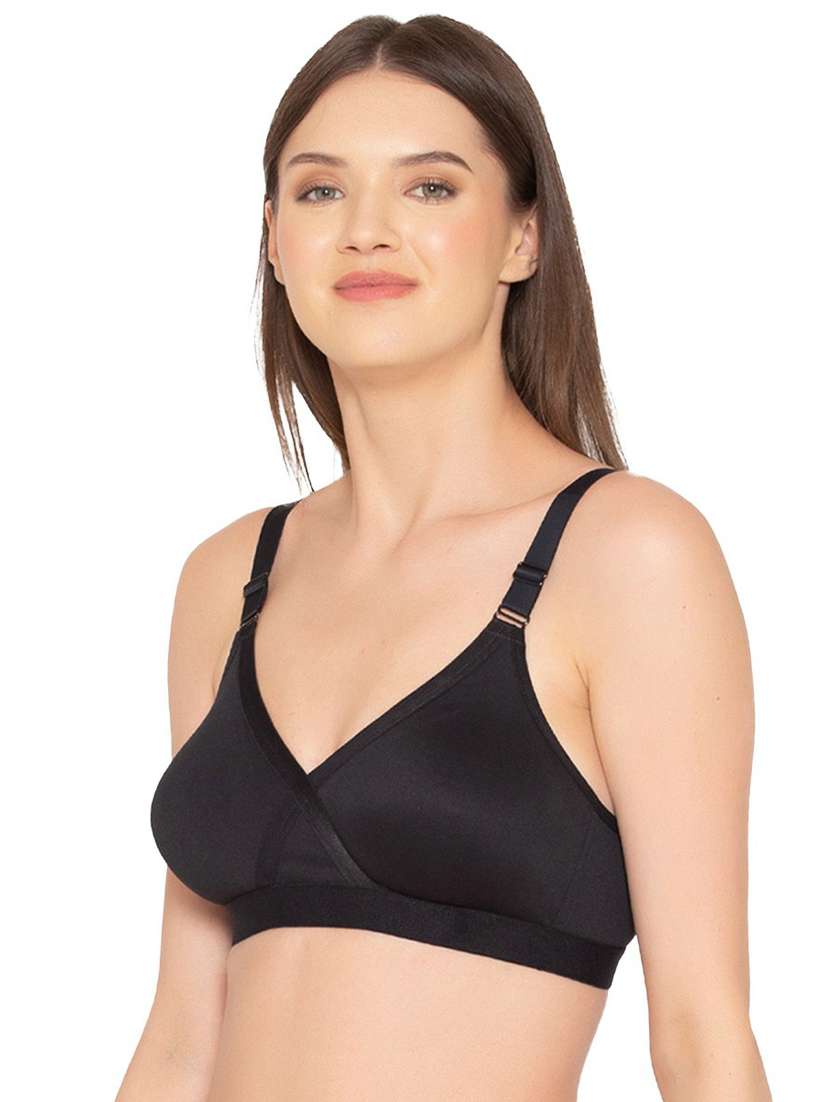 black cotton blend tshirt bra - 19718483 -  Standard Image - 1