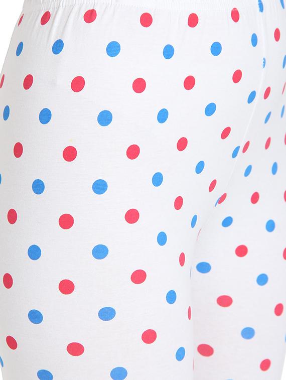 white polka doted regular capri legging - 19719179 - Standard Image - 4