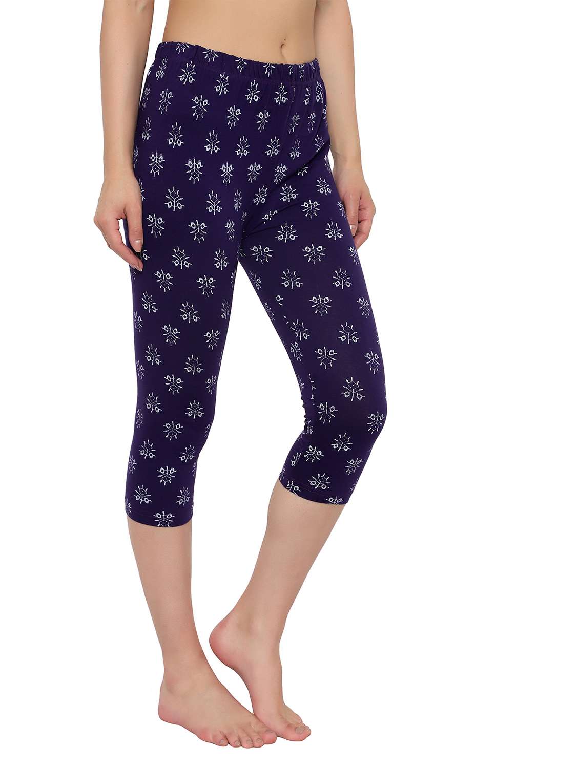 navy blue printed regular capri legging - 19719180 - Standard Image - 1